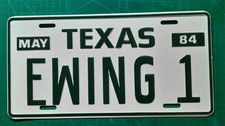 Dallas Fernsehserie J.R. Ewing, Auto Nummernschild „Ewing 1“, Texas 1984