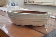 Bonsaischale Oval 20× 13× 6cm / Keramik Beige — wie neu!