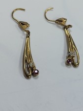 Ohrringe 333 Gold Ohrhänger 333 Gold mit Steinen , defekt 