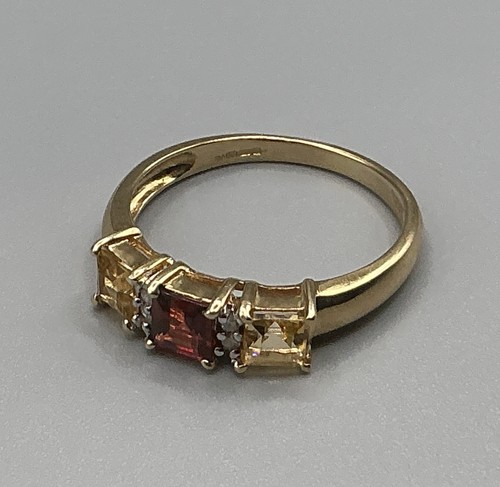 Ring gold diamant citrin - ring, kt