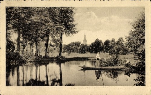Spreewald paar in - ak, spreewald,