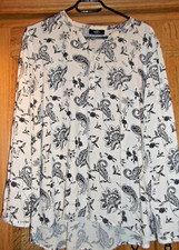 Gina Benotti  - Tunika - Bluse - Langarm - cremeweiß-schwarz - Größe M