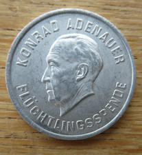 Jeton / Münze / Ich gab 1 Mark / Konrad Adenauer Flüchtlingsspende 1953