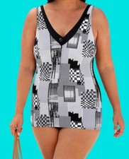 SCHÖSSCHEN-BADEANZUG schwarz-weiss REISSVERSCHLUSS Gr.52 oder 54 Cup B NEU