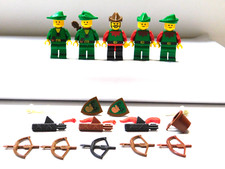 Lego Figuren 5x Robin Hood Jäger Forestmann Zubehör Waffen Schild Vintage Set 40