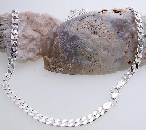 Kette panzerkette flach - flach, silber