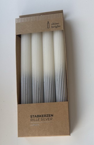 Kerzen stabkerzen weiß silber - kerzen,