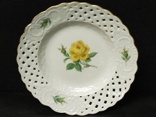 MEISSEN GELBE ROSE PRUNK TELLER 1.WAHL