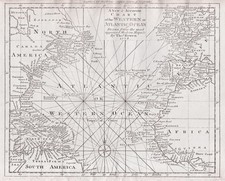 Atlantic Ocean Atlantischer Ozean Atlantik Amerika map Karte Kupferstich 1777