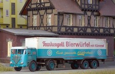 Brekina Büssing LS11 Sattelzug "Frankengold Bierwürfel mit Kümmel" gealtert