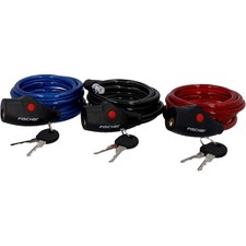 Spiralschloss FISCHER "Family" 3x Länge 180 cm, Ø 8 mm E-Bike Fahrradschloss