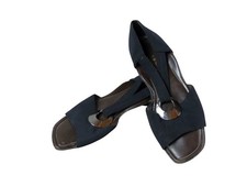 Brunate Schuhe Pumps Gr. 41 schwarz Textil Peep Toes High Heels Sommer (21598)