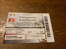 Used Sammler Ticket Supercup 2012 FC Bayern München vs Borussia Dortmund