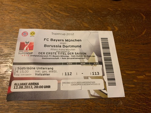 Used sammler ticket supercup - sammler,