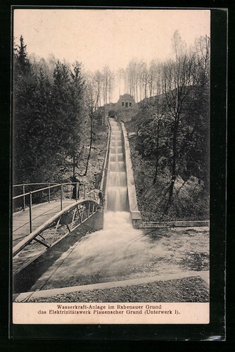 Rabenau wasserkraft anlage - ak, wasserkraft-anlage