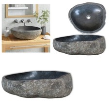 Waschbecken Flussstein Oval Naturstein Waschschale Waschtisch