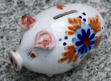 buntes Sparschwein Spardose mit Verschluss; Keramik