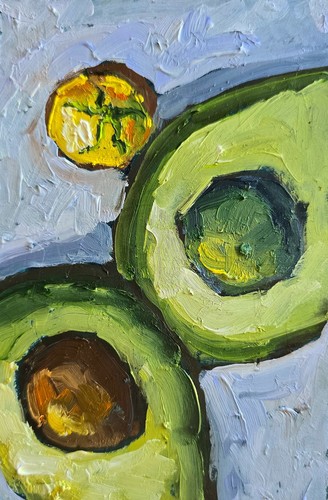 Frische avocado ölbild - Ölbild, 10x15