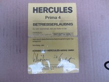 Betriebserlaubnis Hercules Prima 4