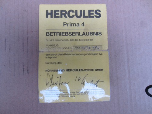 Betriebserlaubnis hercules - betriebserlaubnis,