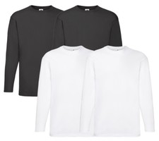 4 FRUIT OF THE LOOM HERREN LONGSLEEVE M L XL XXL 3XL 4XL 5XL LANGARM TSHIRT SET 