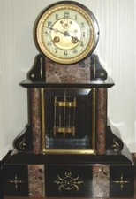 Kamin Uhr Marmor offene Brocot-Hemmung um 1870