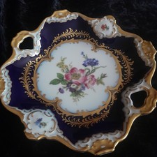 AK Kaiser * PRUNKTELLER/SCHALE*Royal*Echt Kobalt * Neuwertig *