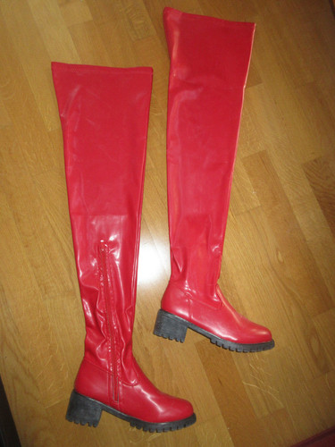 Kunstleder stiefel overknee - kunstleder,