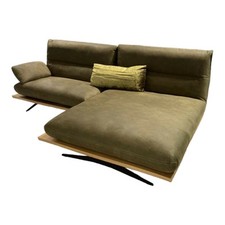 Koinor Ecksofa Mary Stoff Bison Khaki Grün Naht Beige Plateau Wildeiche 