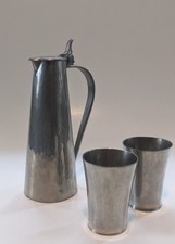 Zinnkanne + Becher, Karl Raichle Bauhaus Art Deco