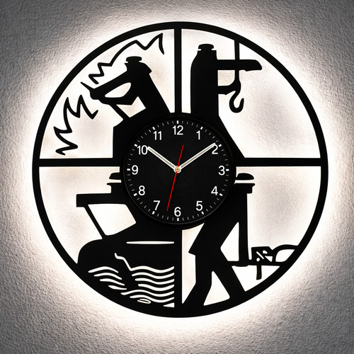Wanduhr feuerwehr vinyl - wanduhr,
