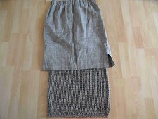 NOOK Leinen / Strickkombination Rock + Top Lagenlook beige onesize w.NEU  06-13