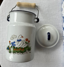 Milchkanne Emaille  20 cm hoch Dm: 10 cm