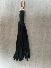 Hand-Taschenanhänger/ Schlüsselanhänger ,lange Fransen schwarz/ gold,neu