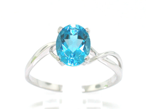 Blautopas ring 585 weißgold - blautopas,