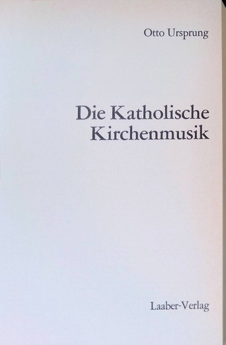 Die katholische kirchenmusik - die,