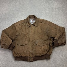 Leder Fliegerjacke Erwachsene Large Braun Militär Flieger USA Flieger...