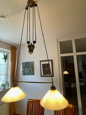 Esstisch- Deckenlampe (Zug-)Pendelleuchte Berliner Messing 2-flammig verstellbar