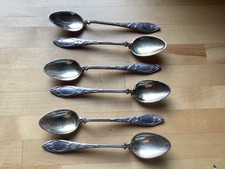 6  alte antike versilberte