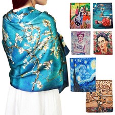 Klimt Van Gogh Unisex Stola Schal Frida Monet Halstuch Satin TOOCOOL YH
