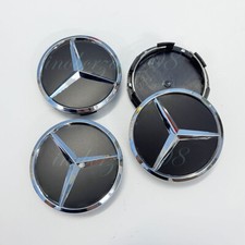 4x 60mm Schwarz Nabendeckel Radkappe Emblem Felgenabdeckung für Mercedes Benz