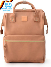 Kah&Kee Leder Rucksack Wickeltasche Mit Laptopfach Travel School Für Damen