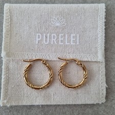 Creolen Edelstahl vergoldet Purelei Ohrringe Modeschmuck