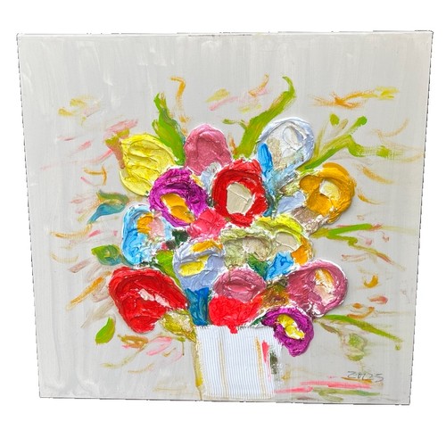 Blumenbild gips plastisch - blumenbild, 3d