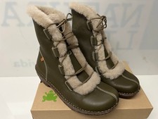 El Naturalista Damen STIEFELLETTE Gr. 37 "Neu" IN KAKI MIT LOSER EINLAGE
