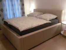 LUXUS BETT, Doppelbett, Echt-Leder, höhenverst. Lattenroste, BHT 204x109x228