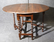 Schöner, alter Salon-Esstisch sog. Gateleg, Eiche-England um 1900....