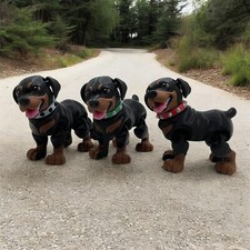 Süßer Rottweiler mit Halsband 3D Druck Figur Flexi Sammeln Geschenk Dekoration