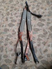 Original Armee Y-Riemen, Lederriemen, Koppeltragegestell, Leder, schwarz, genäht