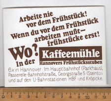 alter Aufkleber : KAFFEEMÜHLE  Hannover     (80er Jahre)